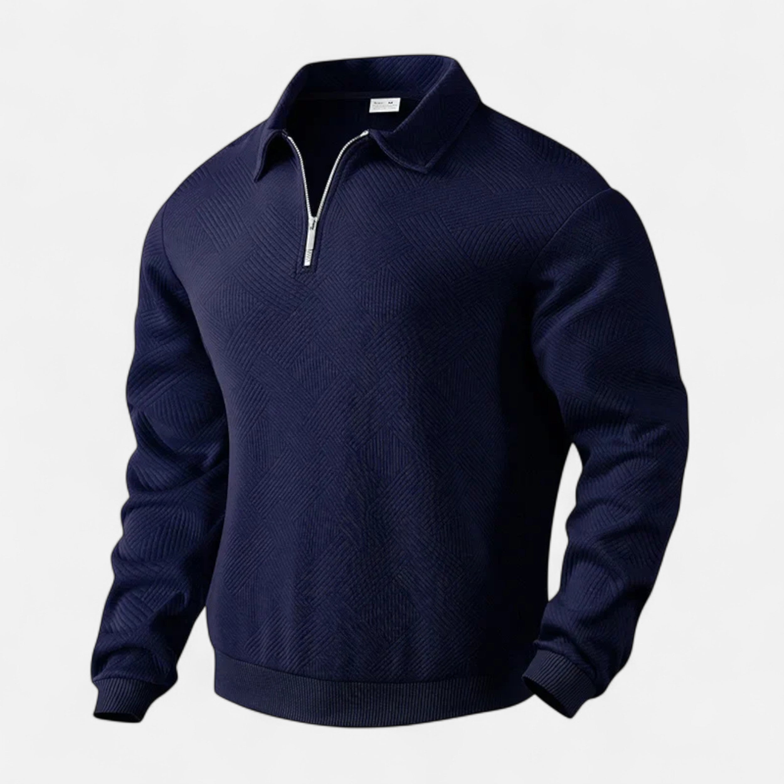 Maison Dresson | Men’s Long-Sleeved Polo Shirt | Zipper Lapel