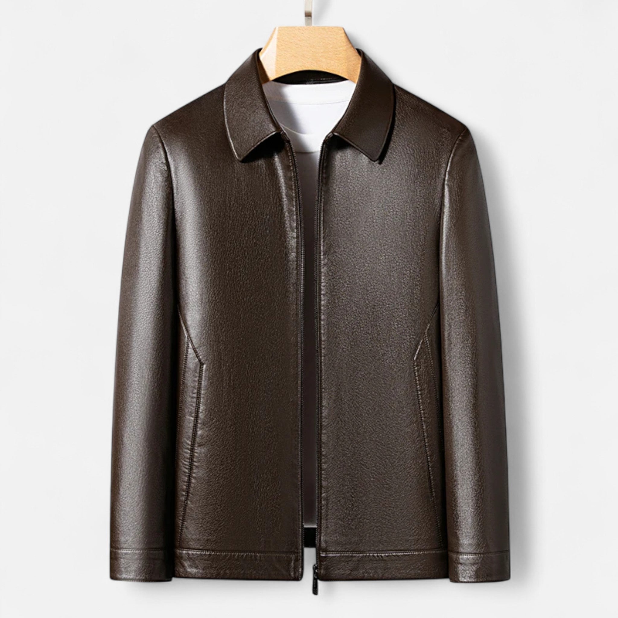 Maison Dresson | Men’s PU Leather Jacket – Stand Collar Autumn Elegance