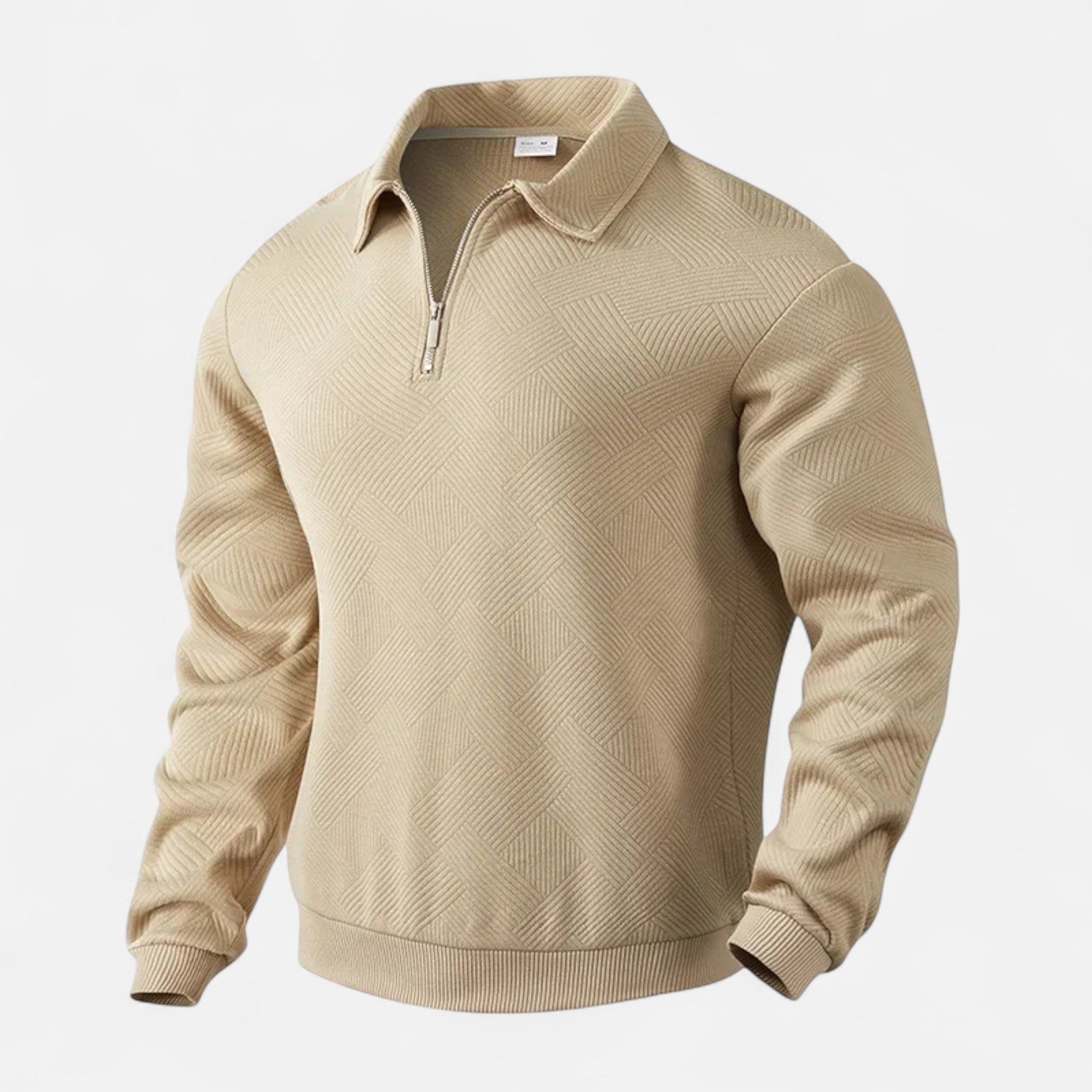 Maison Dresson | Men’s Long-Sleeved Polo Shirt | Zipper Lapel