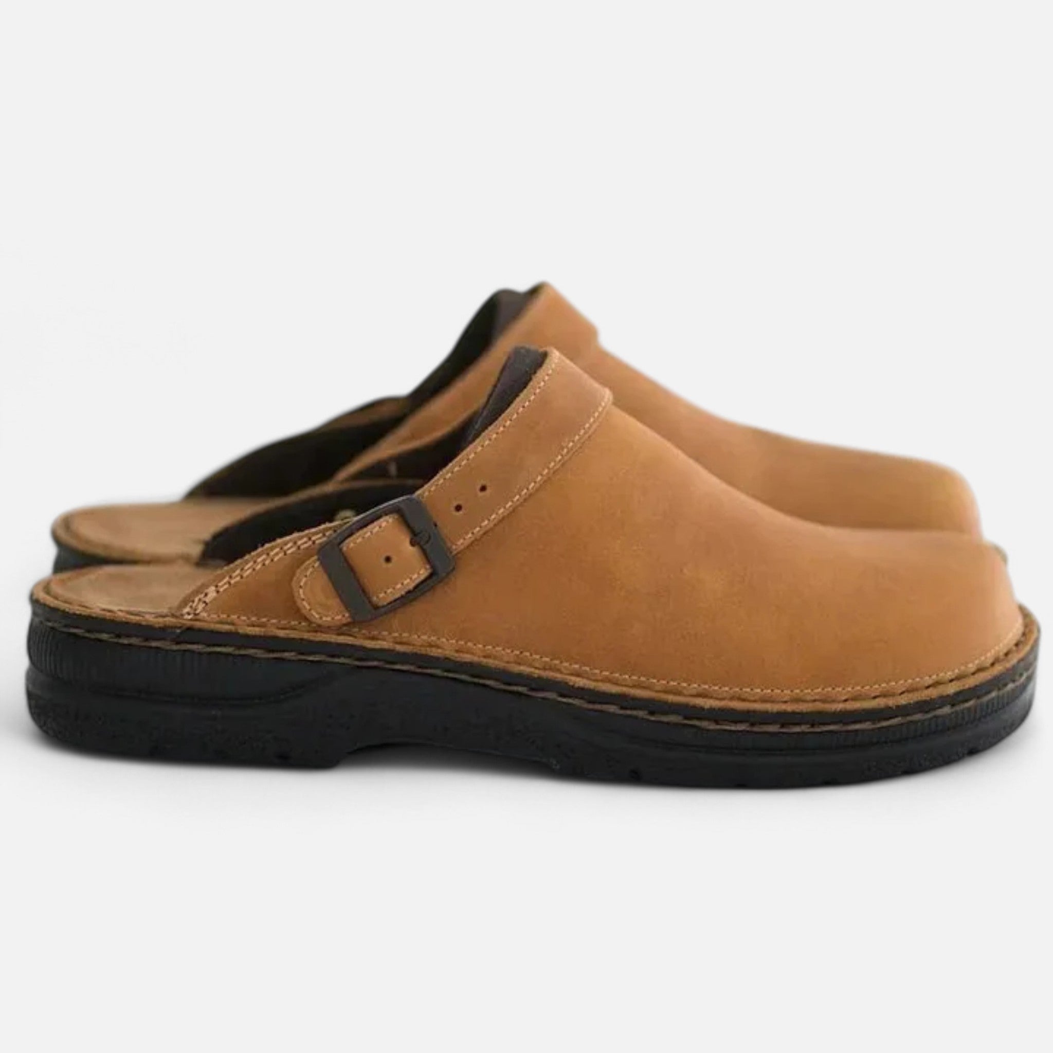 Maison Dresson | Men’s Suede Slippers – Square Toe Wedge Heel Design