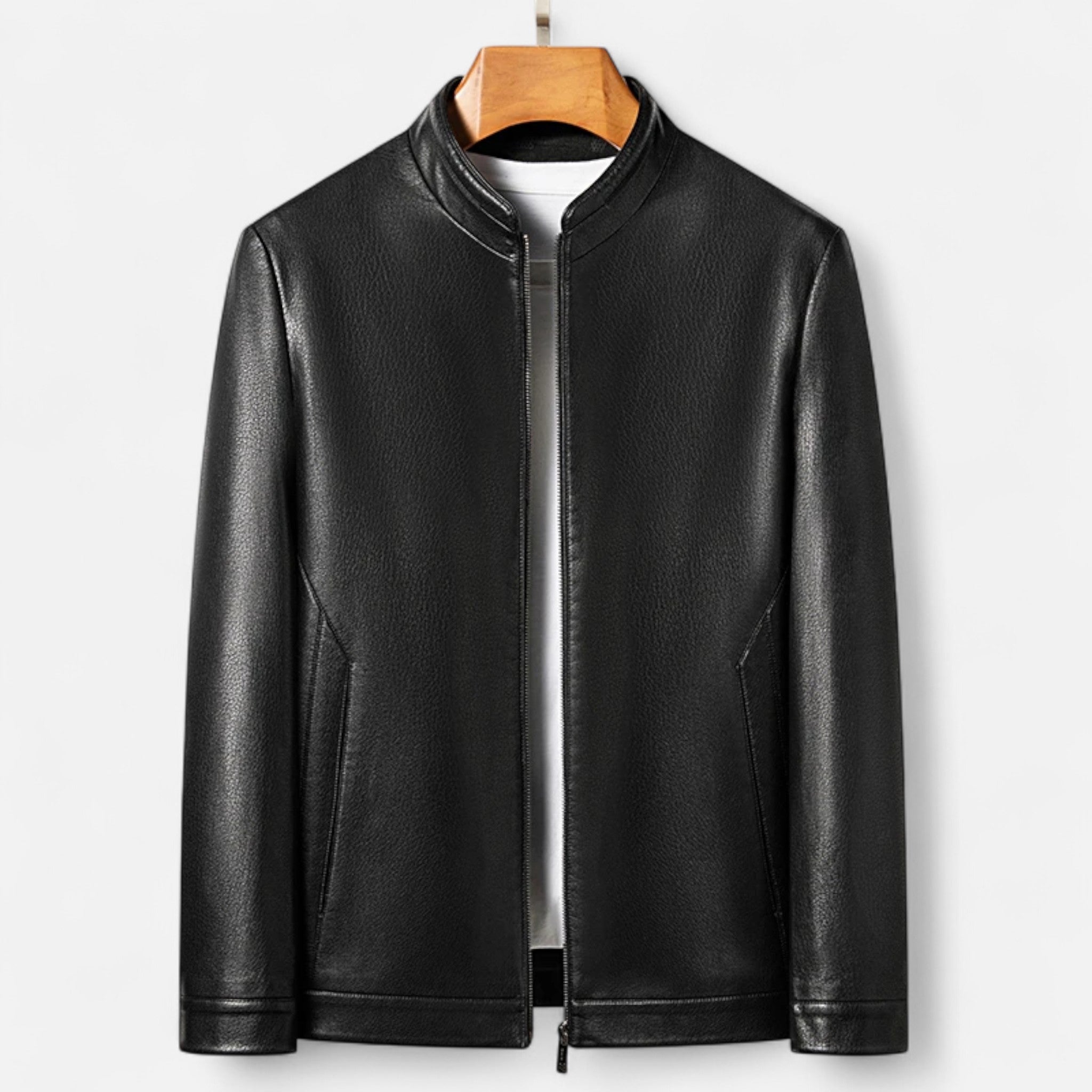 Maison Dresson | Men’s PU Leather Jacket – Stand Collar Autumn Elegance