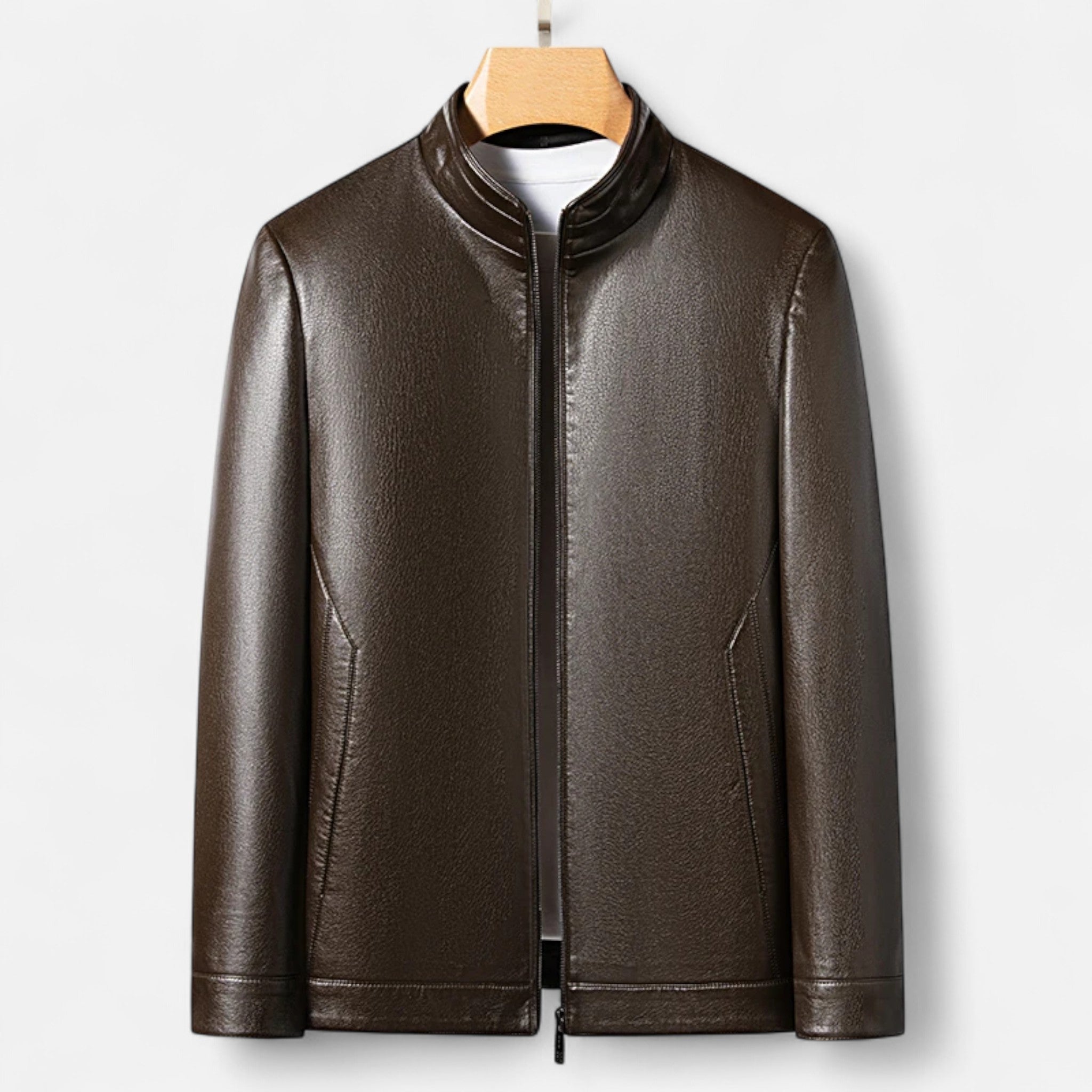Maison Dresson | Men’s PU Leather Jacket – Stand Collar Autumn Elegance