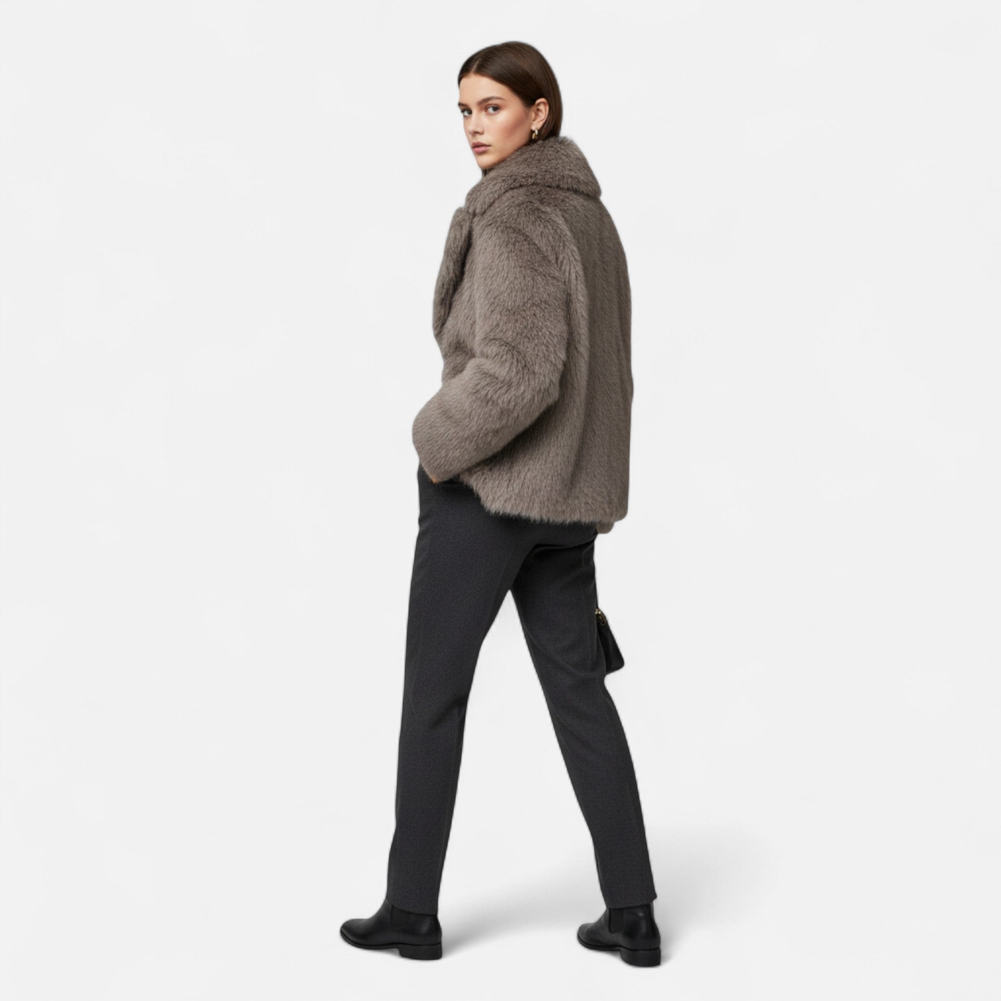 Maison Dresson | Women’s Faux Fur Coat – Winter Street Elegance