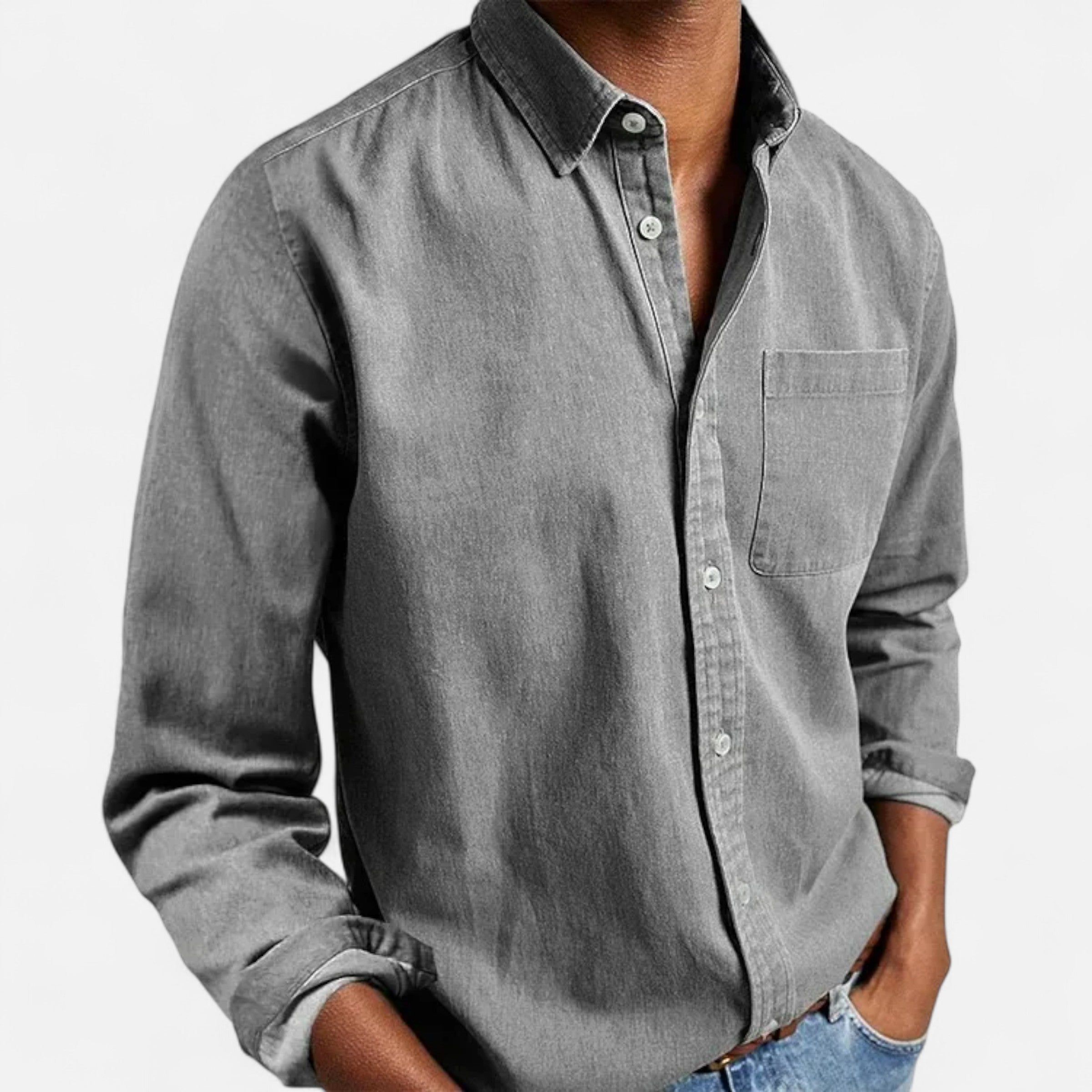 Maison Dresson | Men’s Solid Long-Sleeve Business Shirt