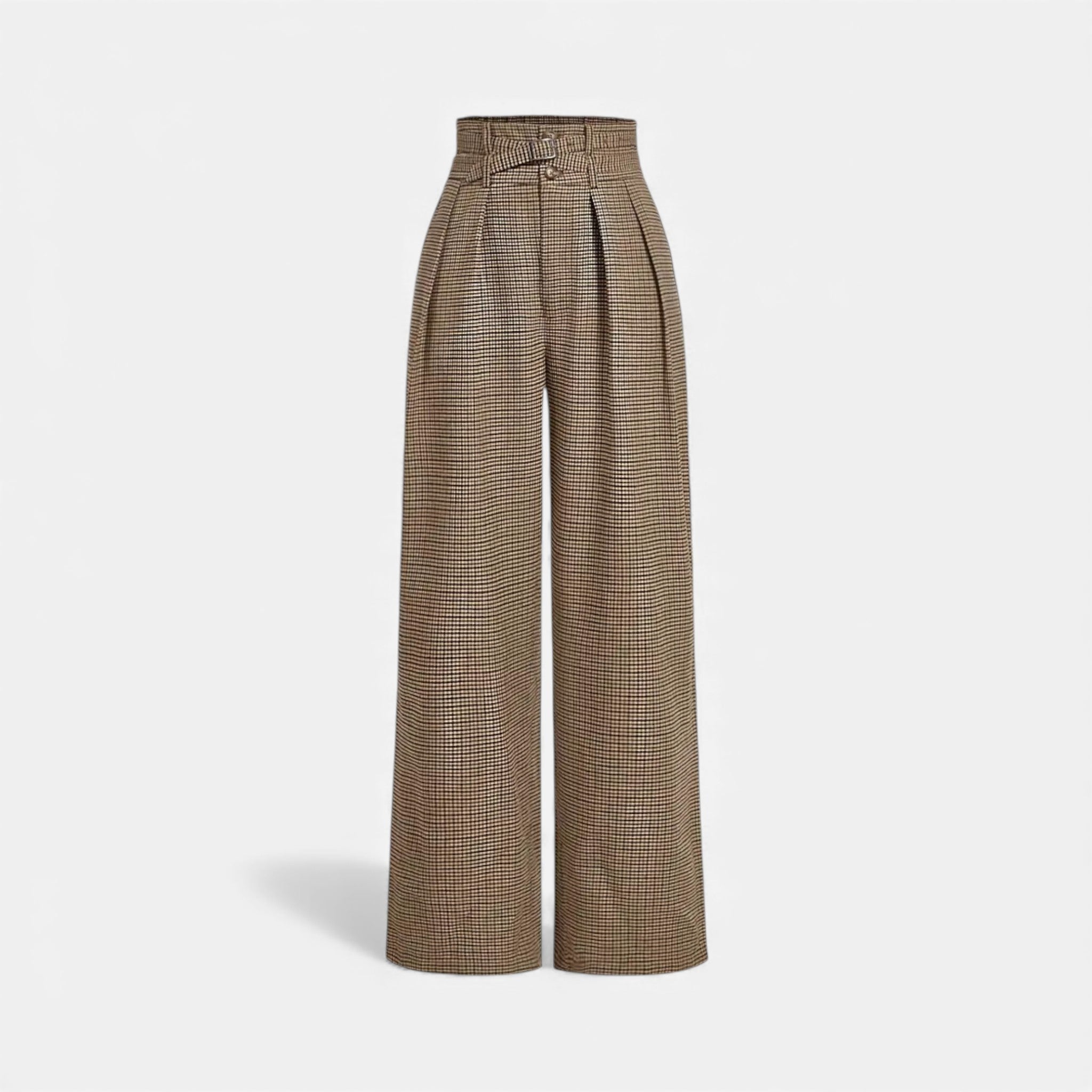 Maison Dresson | Women’s Plaid High-Waist Wide-Leg Trousers