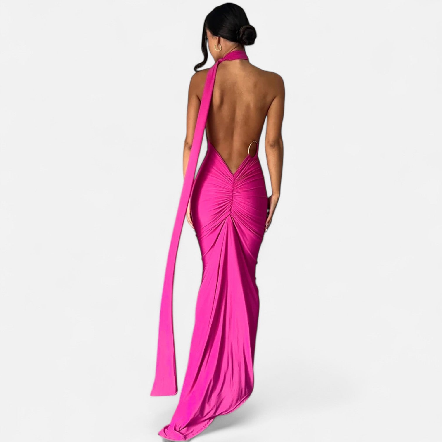 Maison Dresson | Women’s Backless Scarf-Tie Evening Dress